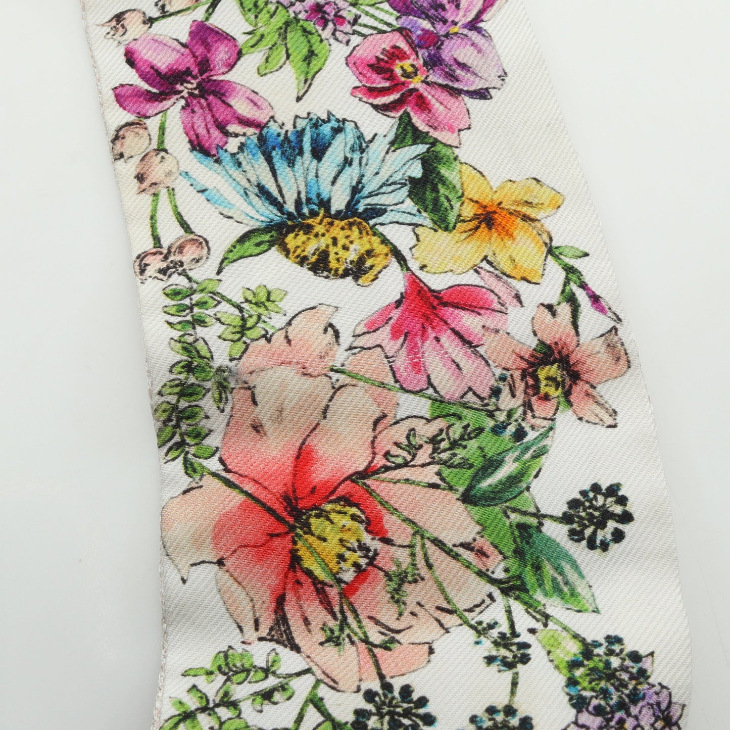 D-Floral ミッツァ リボン スカーフ シルク ベージュ マルチカラー クリスチャンディオール 財布・小物 Christian Dior