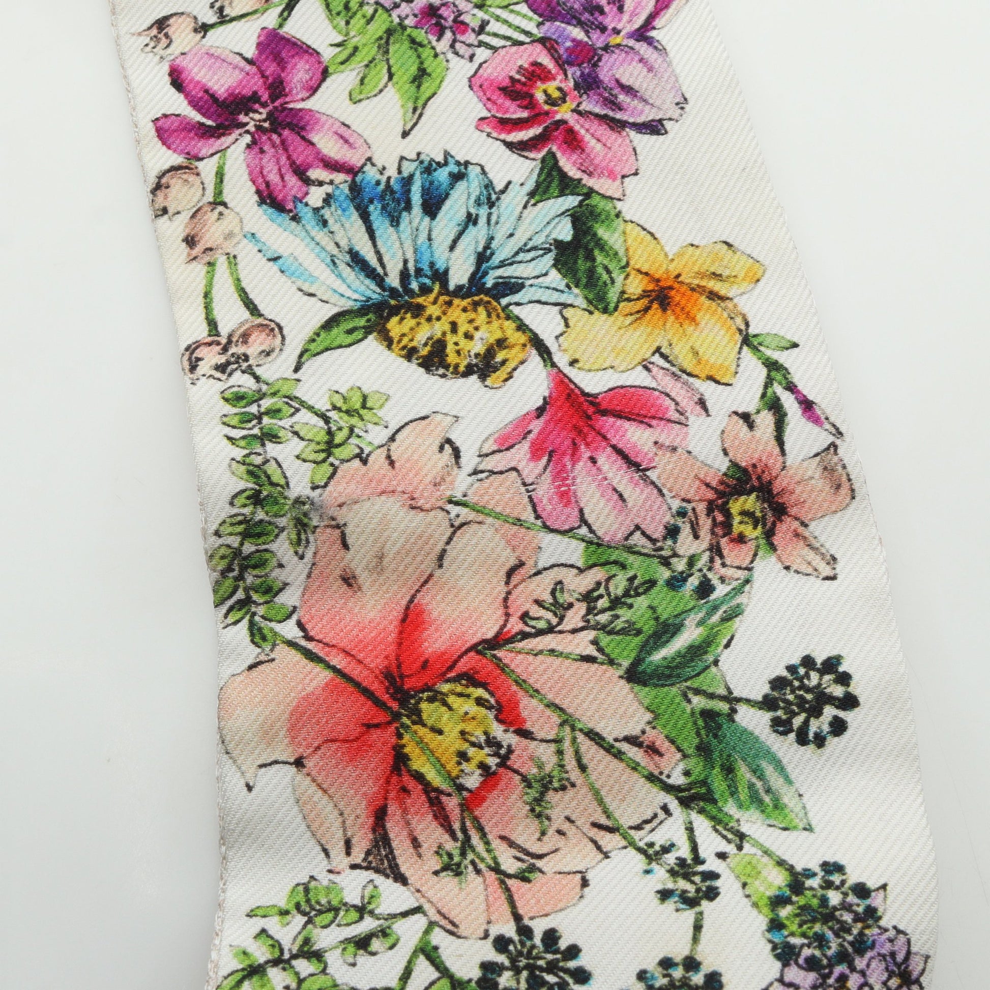 D-Floral ミッツァ リボン スカーフ シルク ベージュ マルチカラー クリスチャンディオール 財布・小物 Christian Dior