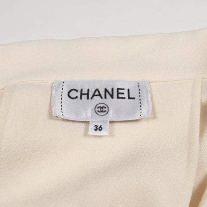 ココマークボタン ドルマンスリーブ ブラウス シルク アイボリー シャネル トップス CHANEL