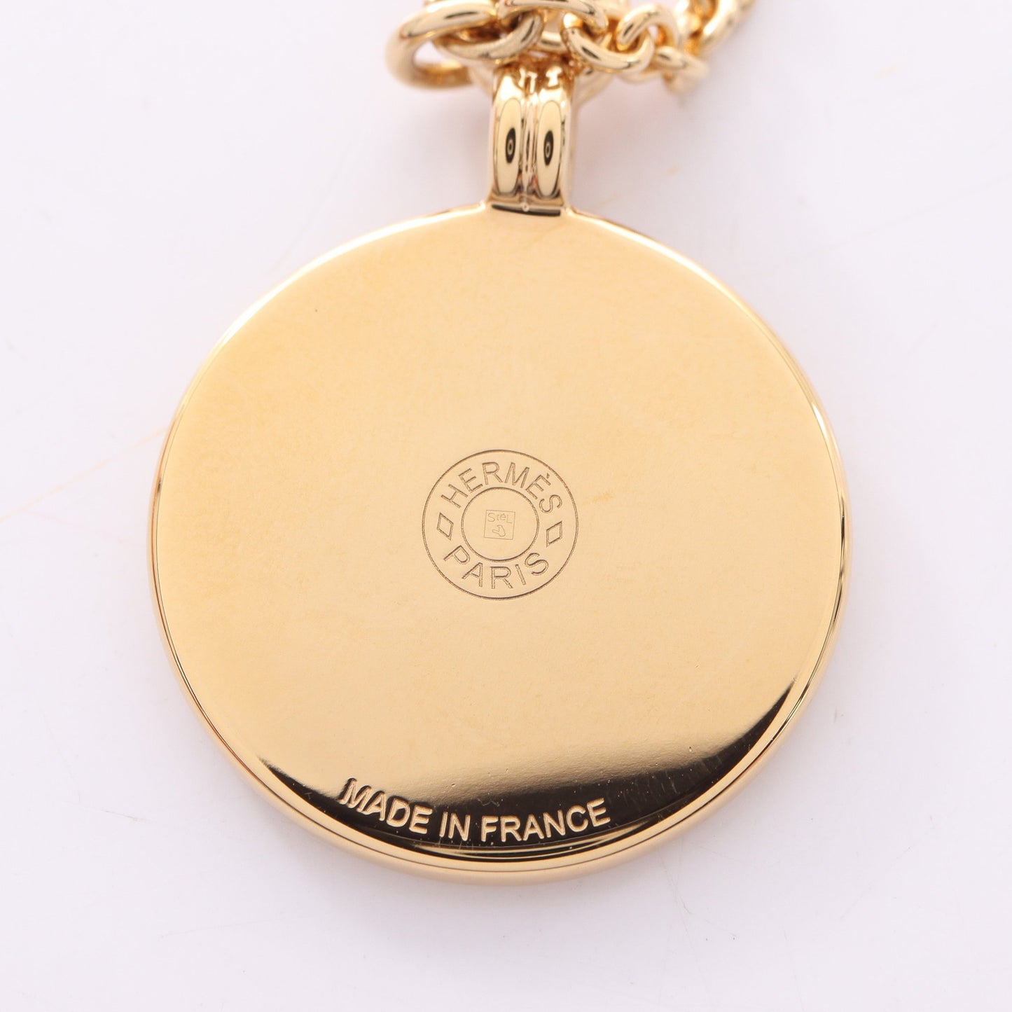 メダイユ カドリージュPM ネックレス GP ゴールド ブラック エルメス アクセサリー HERMES