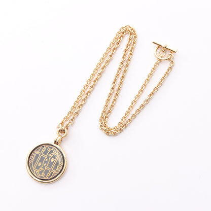 メダイユ カドリージュPM ネックレス GP ゴールド ブラック エルメス アクセサリー HERMES