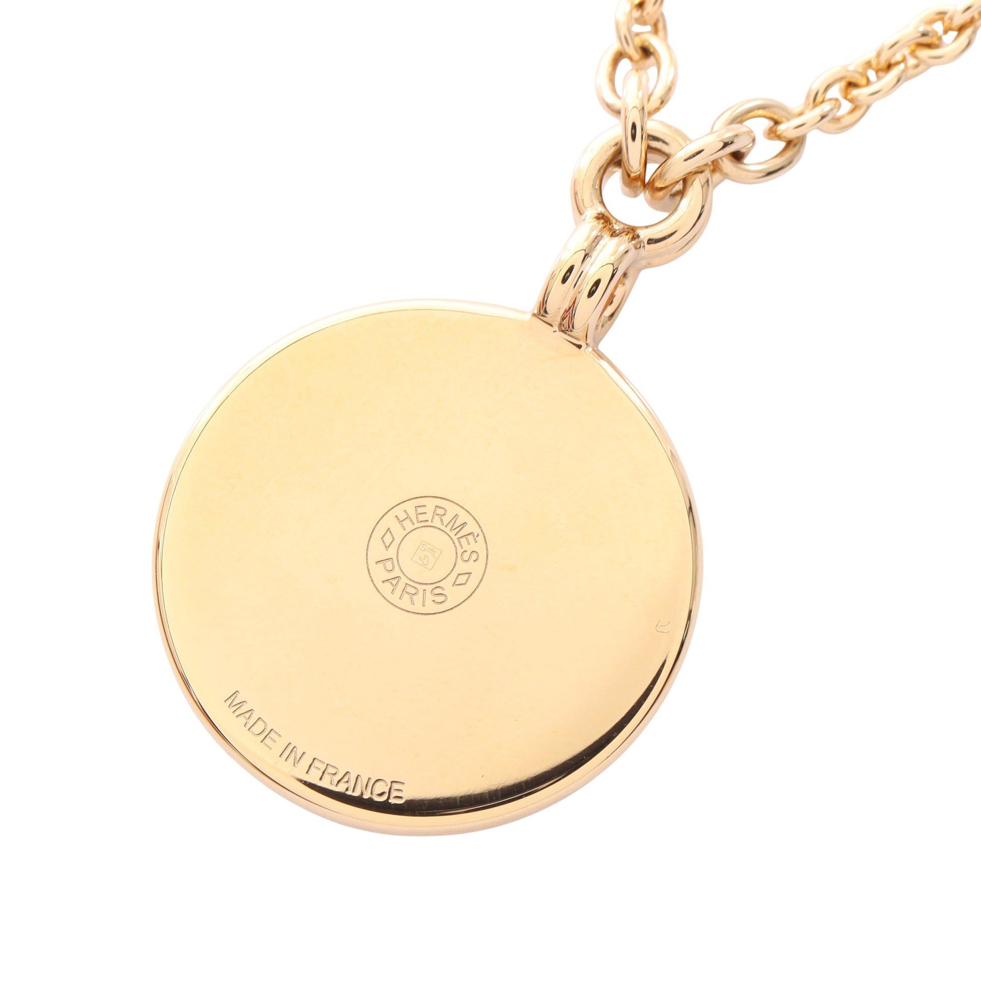 メダイユ カドリージュPM ネックレス GP ゴールド ブラック エルメス アクセサリー HERMES