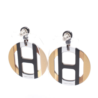 Hエキップ イリュジョン ドゥ ニュイ ピアス バッファローホーン ブラック ゴールド シルバー エルメス アクセサリー HERMES