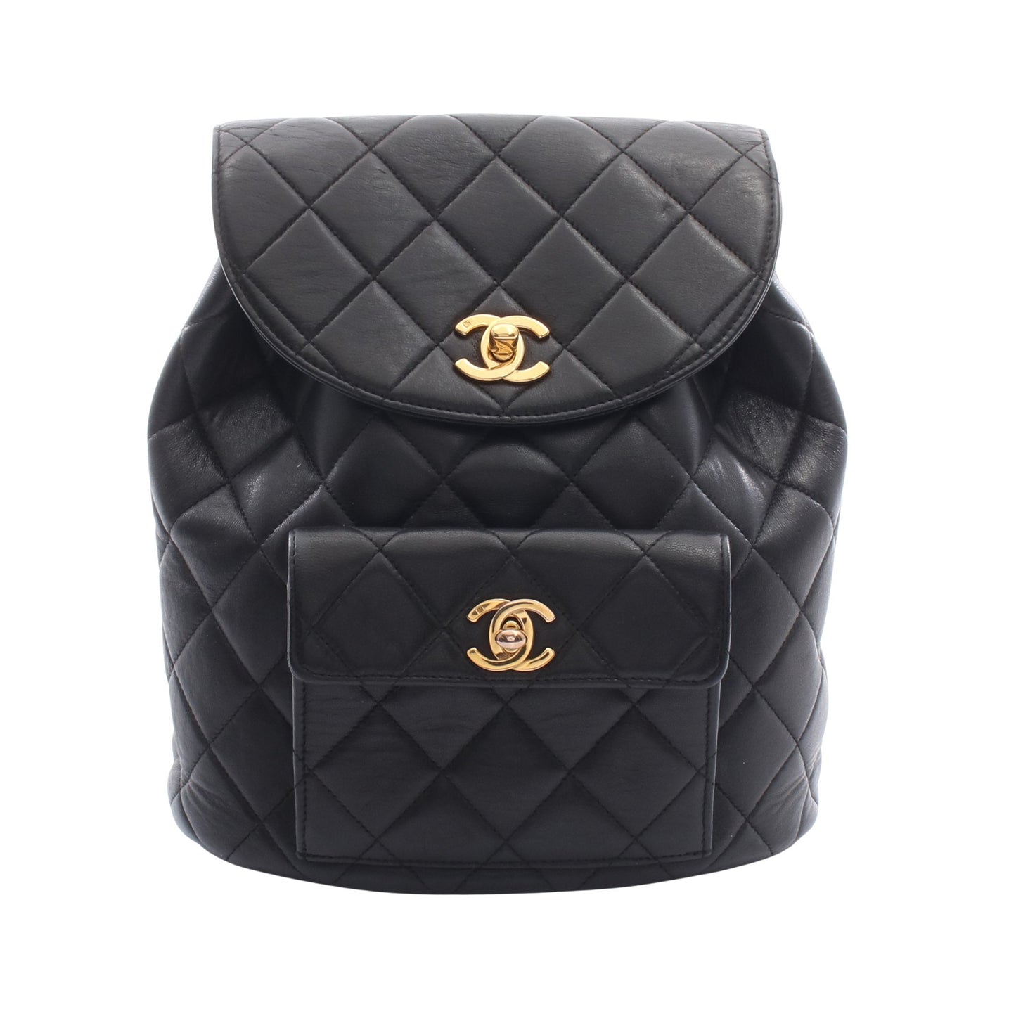 マトラッセ バックパック リュックサック ラムスキン ブラック ゴールド金具 シャネル バッグ CHANEL