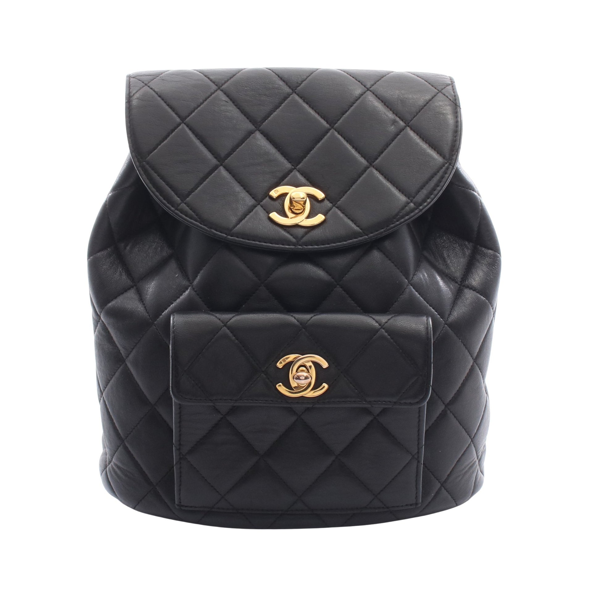 マトラッセ バックパック リュックサック ラムスキン ブラック ゴールド金具 シャネル バッグ CHANEL