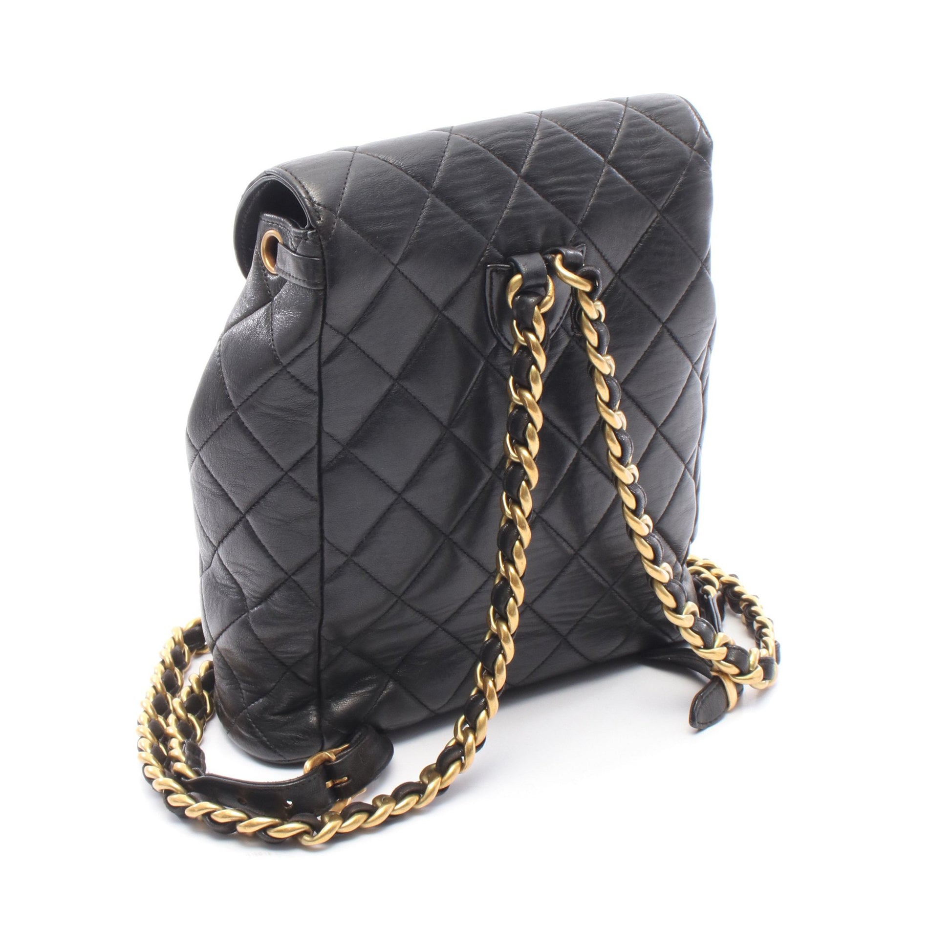 マトラッセ バックパック リュックサック ラムスキン ブラック ゴールド金具 シャネル バッグ CHANEL