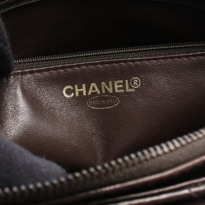 マトラッセ プラチェーン ショルダーバッグ トートバッグ ラムスキン ダークブラウン ブラック金具 シャネル バッグ CHANEL