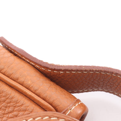 クリスティーヌ ゴールド ショルダーバッグ トゴ ブラウン シルバー金具 □C刻印 エルメス バッグ HERMES
