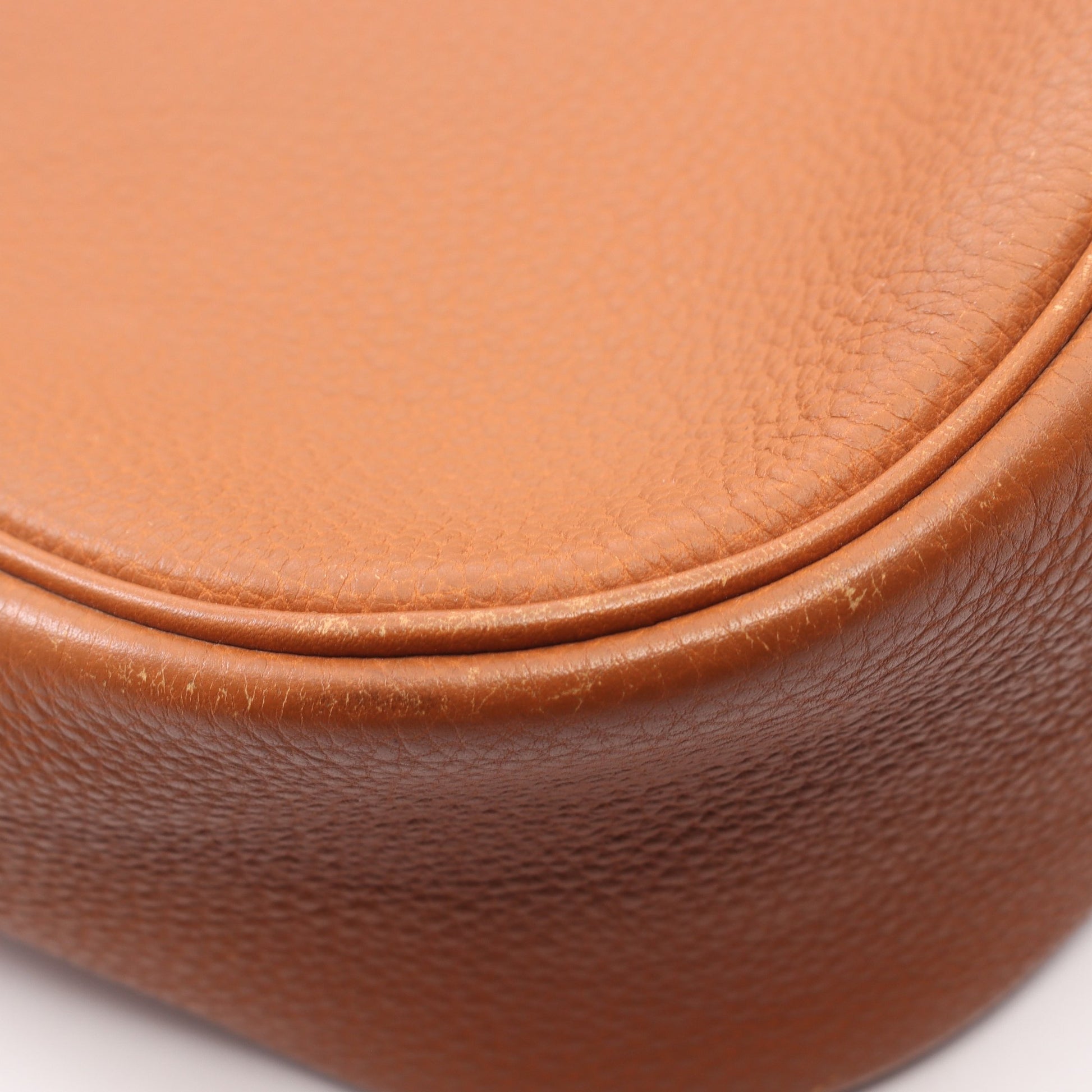 クリスティーヌ ゴールド ショルダーバッグ トゴ ブラウン シルバー金具 □C刻印 エルメス バッグ HERMES