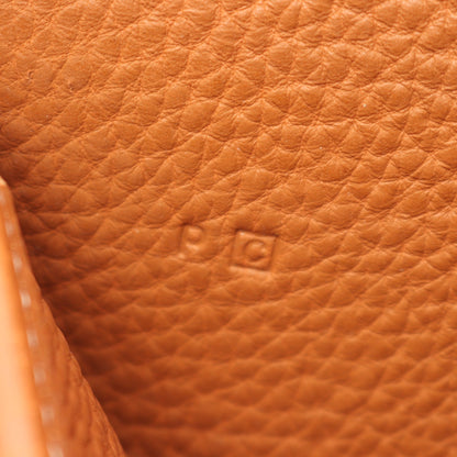 クリスティーヌ ゴールド ショルダーバッグ トゴ ブラウン シルバー金具 □C刻印 エルメス バッグ HERMES