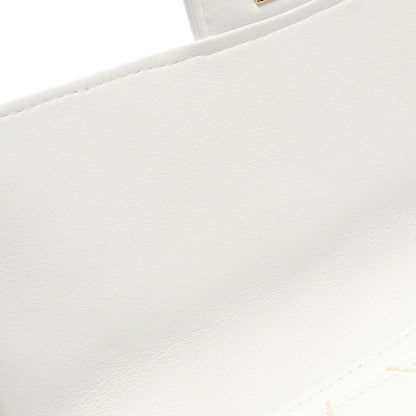 ワイルドステッチ トップハンドル ハンドバッグ レザー ホワイト ゴールド金具 シャネル バッグ CHANEL
