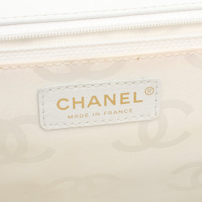 ワイルドステッチ トップハンドル ハンドバッグ レザー ホワイト ゴールド金具 シャネル バッグ CHANEL