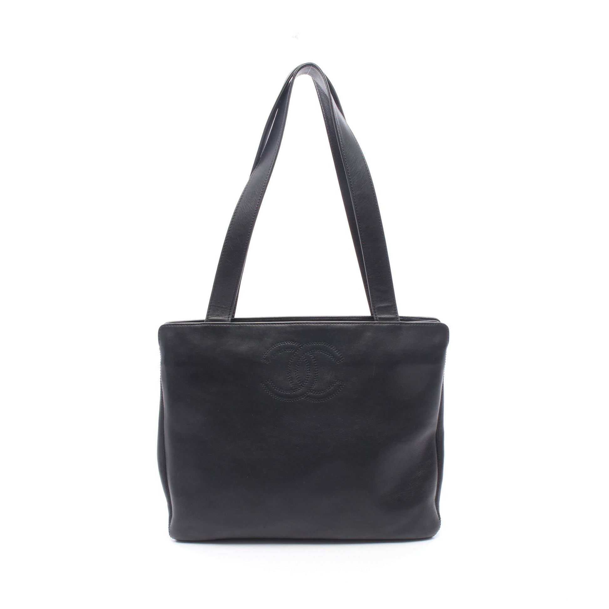 ココマーク ショルダーバッグ トートバッグ ラムスキン ブラック ブラック金具 シャネル バッグ CHANEL