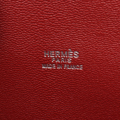 エスカパーダ ルージュアッシュ ハンドバッグ ボックスカーフ ボルドー シルバー金具 □E刻印 エルメス バッグ HERMES