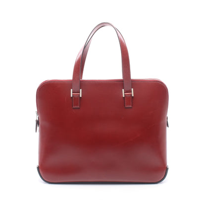 エスカパーダ ルージュアッシュ ハンドバッグ ボックスカーフ ボルドー シルバー金具 □E刻印 エルメス バッグ HERMES