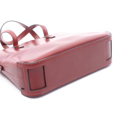 エスカパーダ ルージュアッシュ ハンドバッグ ボックスカーフ ボルドー シルバー金具 □E刻印 エルメス バッグ HERMES