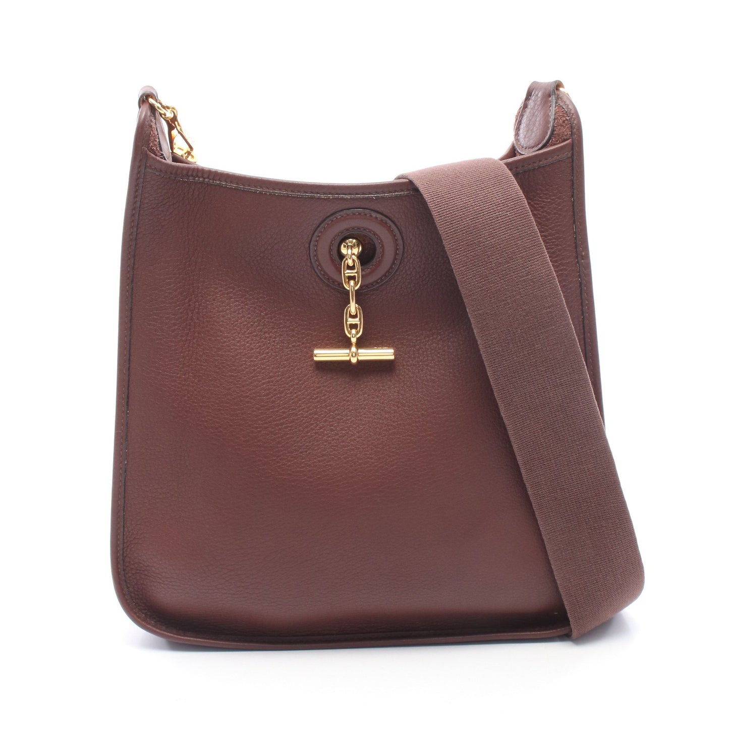 ヴェスパPM ノアゼット ショルダーバッグ トゴ ダークブラウン ゴールド金具 □A刻印 エルメス バッグ HERMES