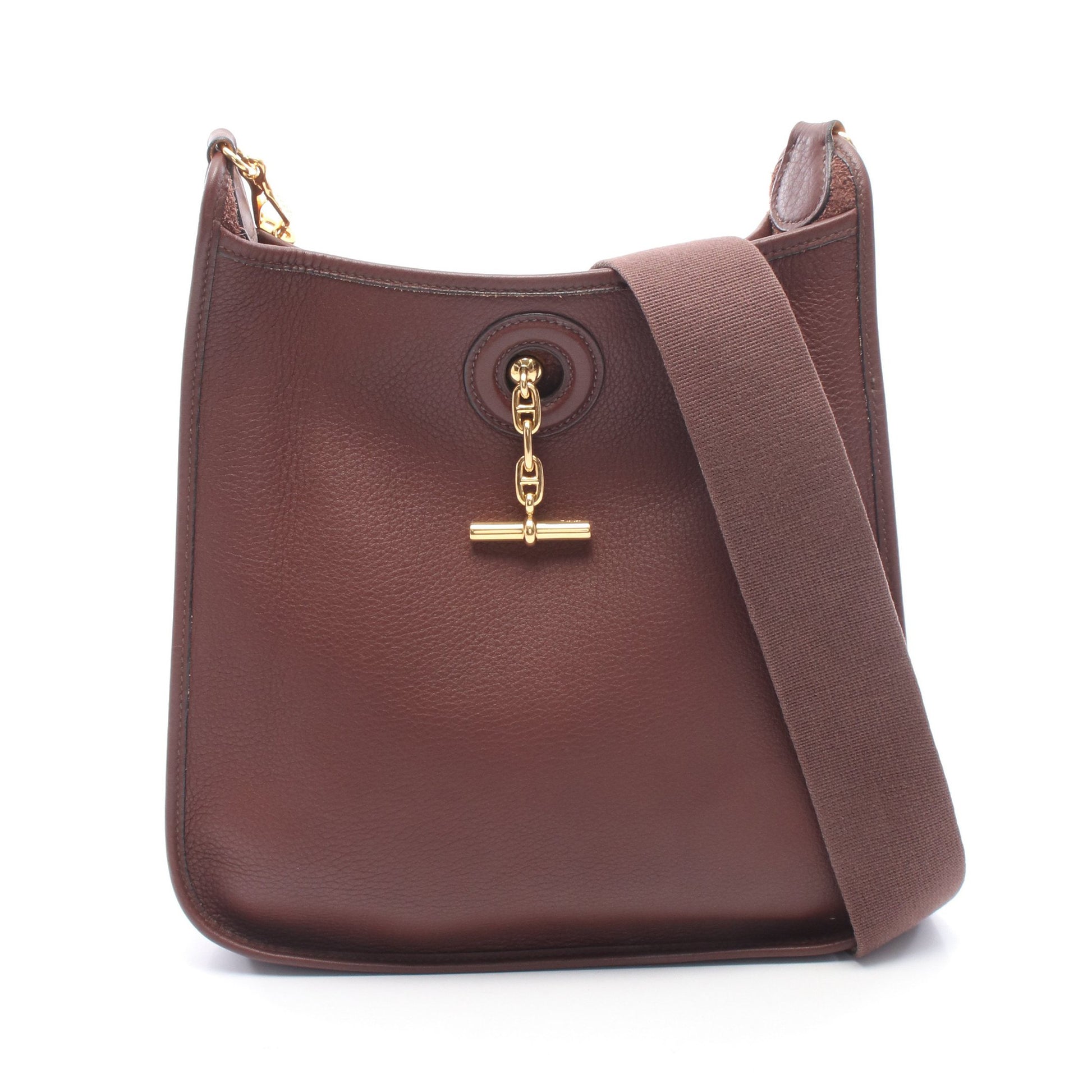 ヴェスパPM ノアゼット ショルダーバッグ トゴ ダークブラウン ゴールド金具 □A刻印 エルメス バッグ HERMES
