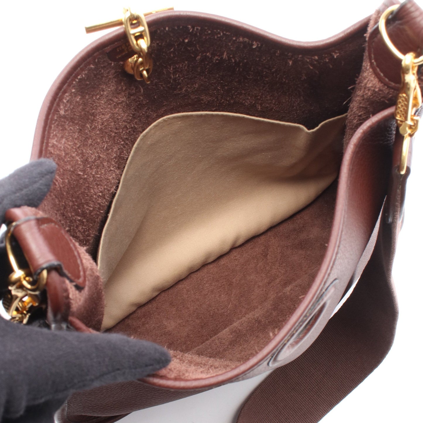 ヴェスパPM ノアゼット ショルダーバッグ トゴ ダークブラウン ゴールド金具 □A刻印 エルメス バッグ HERMES
