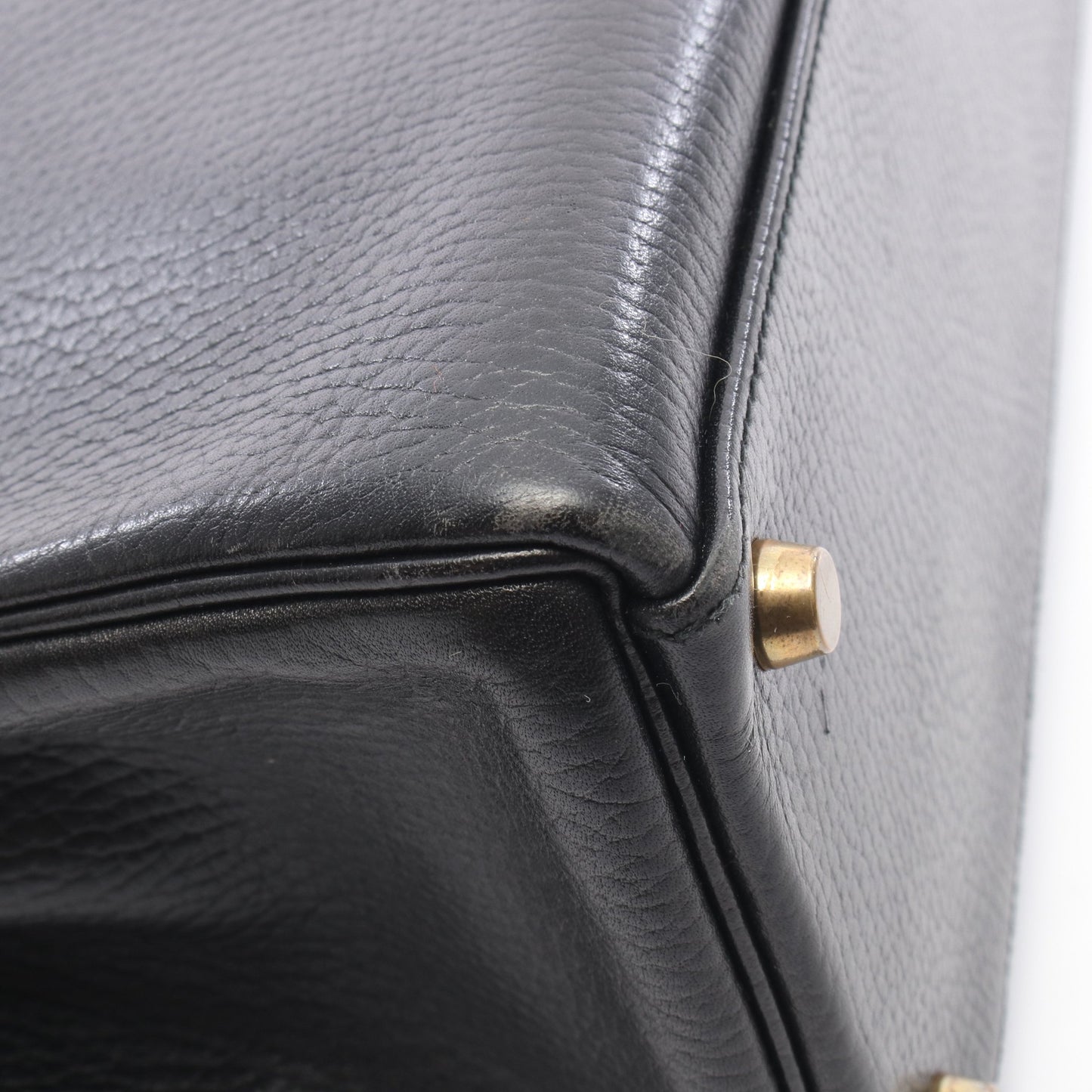 ケリー32 内縫い 2WAY ハンドバッグ アルデンヌ ブラック ゴールド金具 ○U刻印 エルメス バッグ HERMES