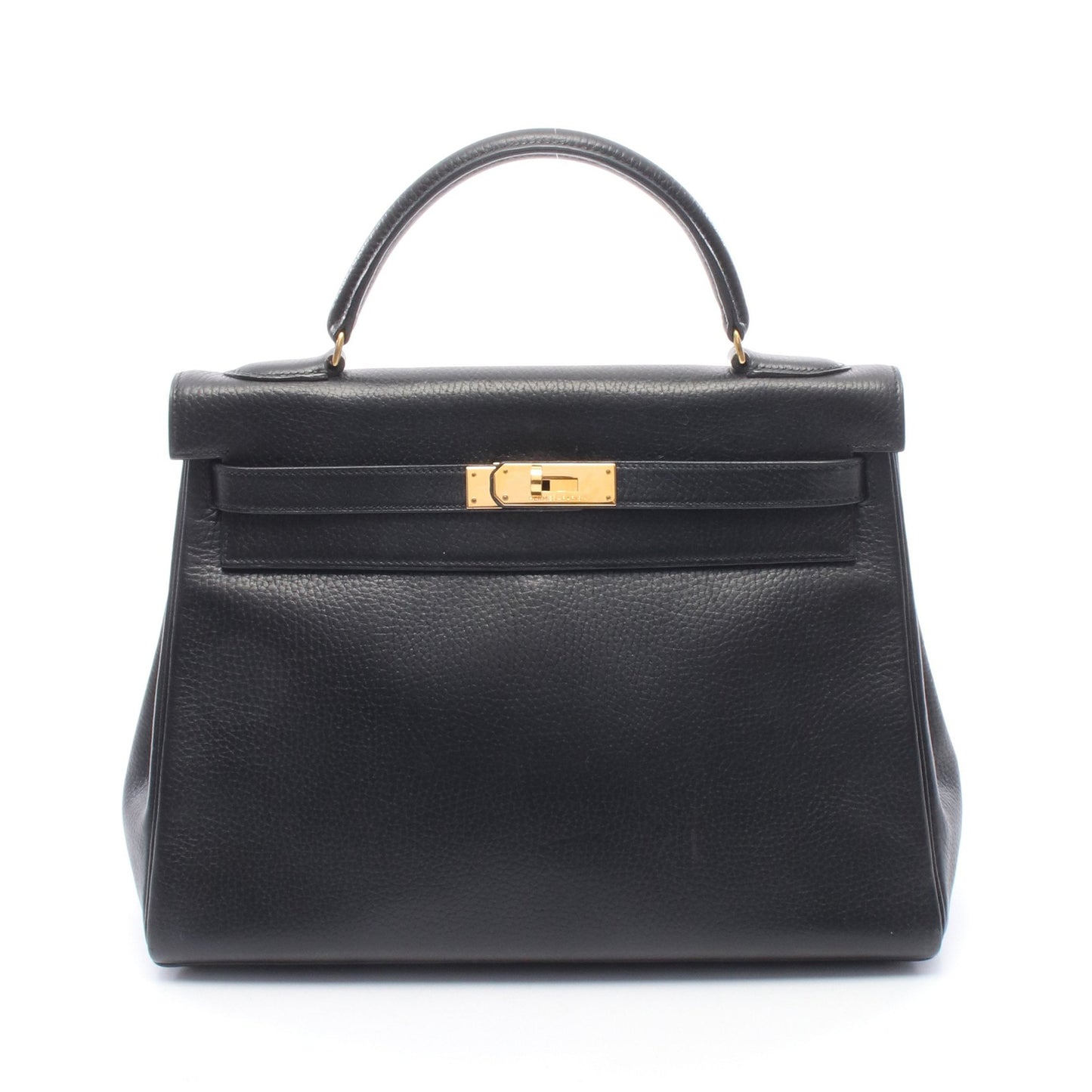 ケリー32 内縫い 2WAY ハンドバッグ アルデンヌ ブラック ゴールド金具 ○U刻印 エルメス バッグ HERMES