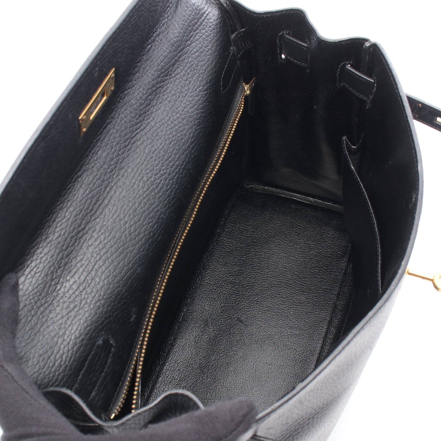 ケリー32 内縫い 2WAY ハンドバッグ アルデンヌ ブラック ゴールド金具 ○U刻印 エルメス バッグ HERMES
