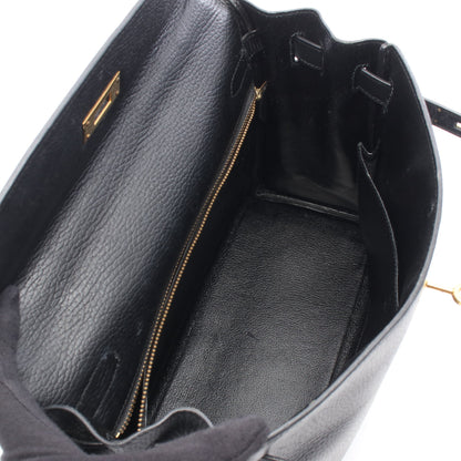 ケリー32 内縫い 2WAY ハンドバッグ アルデンヌ ブラック ゴールド金具 ○U刻印 エルメス バッグ HERMES