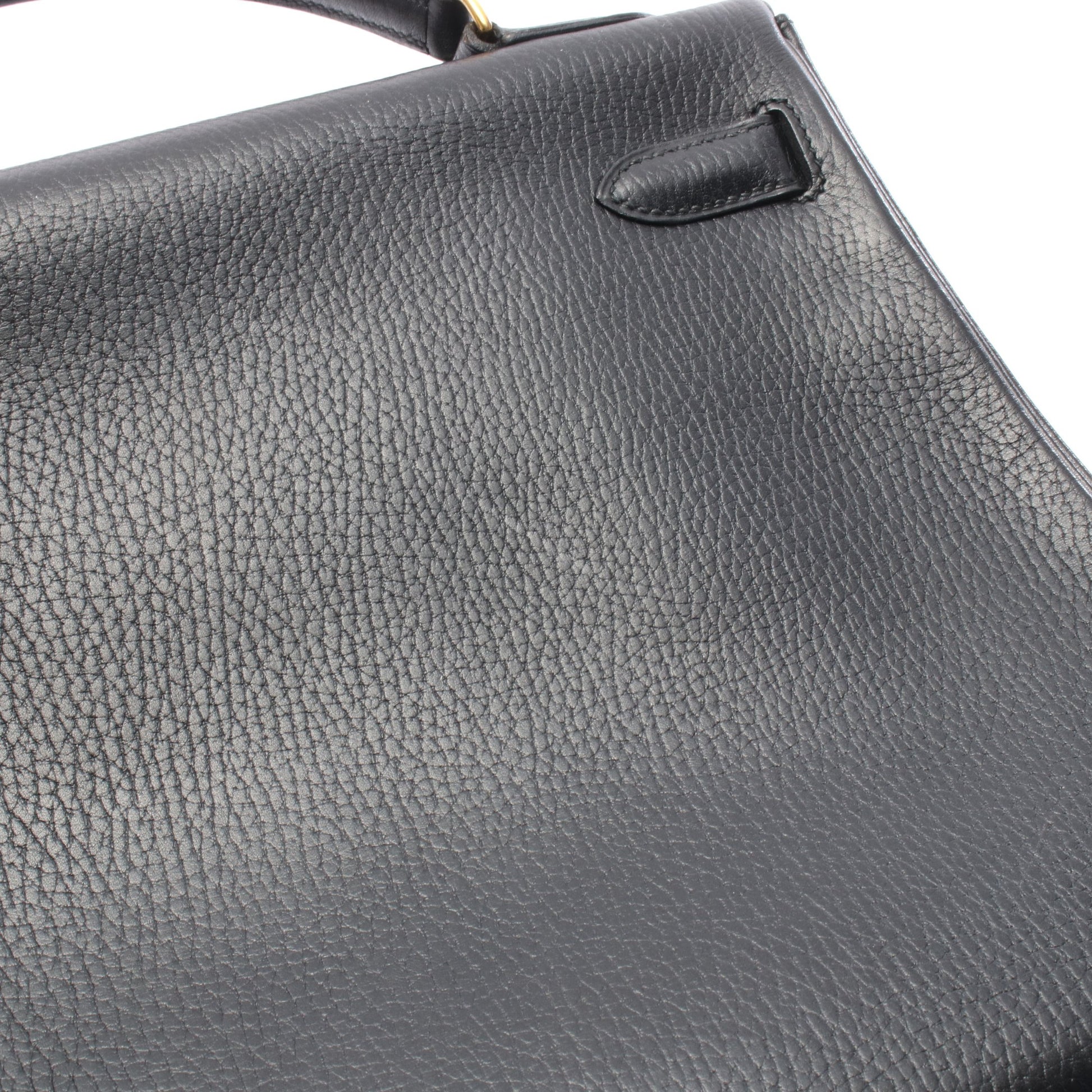ケリー32 内縫い 2WAY ハンドバッグ アルデンヌ ブラック ゴールド金具 ○U刻印 エルメス バッグ HERMES