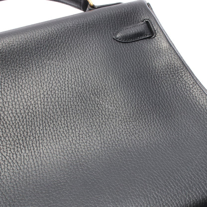 ケリー32 内縫い 2WAY ハンドバッグ アルデンヌ ブラック ゴールド金具 ○U刻印 エルメス バッグ HERMES