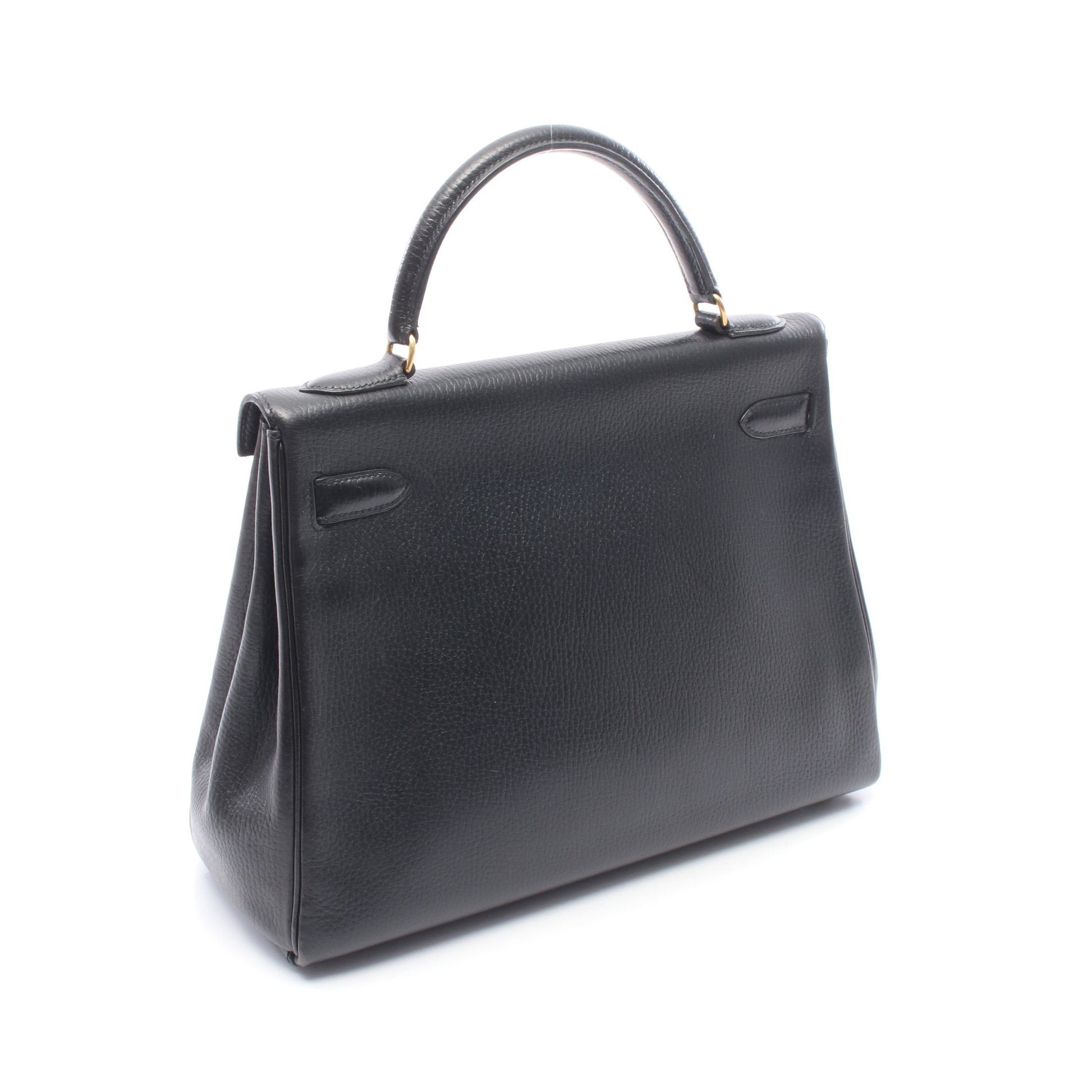 ケリー32 内縫い 2WAY ハンドバッグ アルデンヌ ブラック ゴールド金具 ○U刻印 エルメス バッグ HERMES