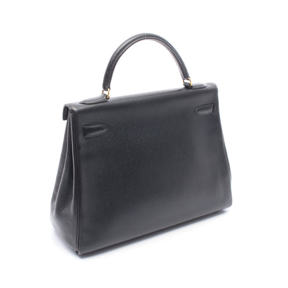 ケリー32 内縫い 2WAY ハンドバッグ アルデンヌ ブラック ゴールド金具 ○U刻印 エルメス バッグ HERMES
