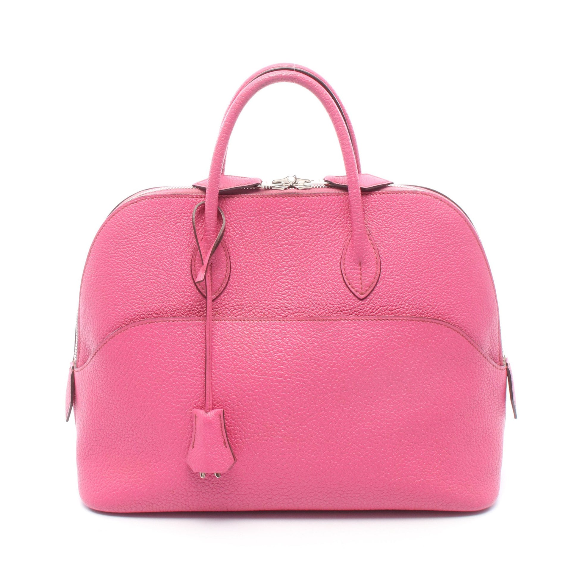 ボリード1923 30 フューシャピンク ハンドバッグ シェーブル ピンク シルバー金具 □I刻印 エルメス バッグ HERMES