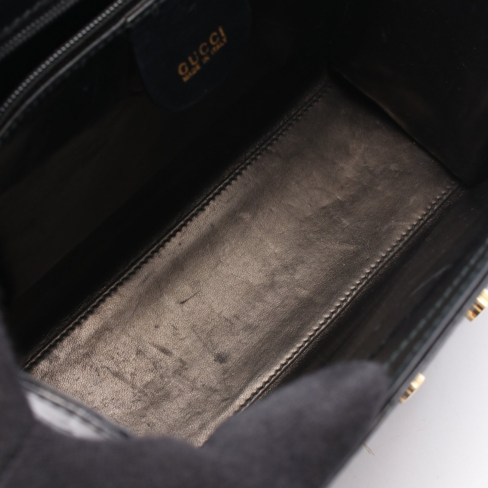 レディロック 2WAY ハンドバッグ クロコダイル ブラック グッチ バッグ GUCCI