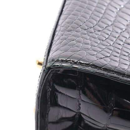 レディロック 2WAY ハンドバッグ クロコダイル ブラック グッチ バッグ GUCCI
