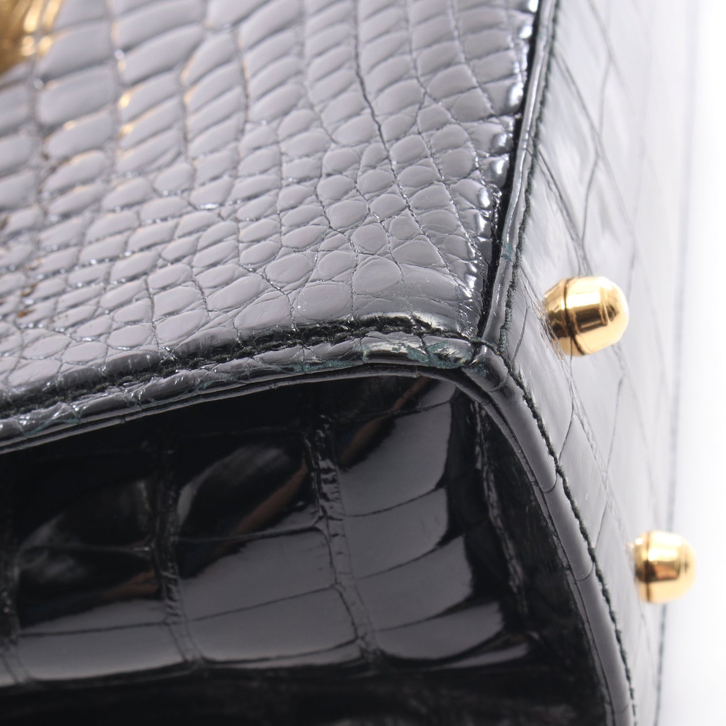 レディロック 2WAY ハンドバッグ クロコダイル ブラック グッチ バッグ GUCCI