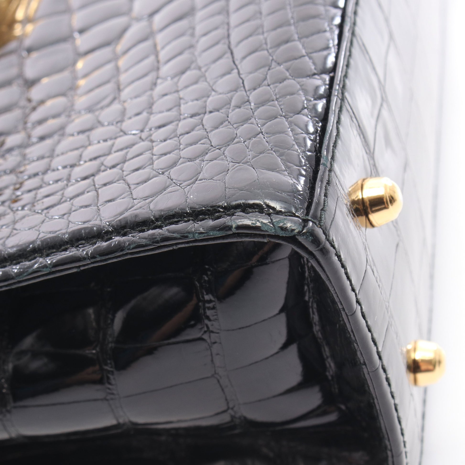 レディロック 2WAY ハンドバッグ クロコダイル ブラック グッチ バッグ GUCCI