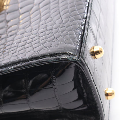 レディロック 2WAY ハンドバッグ クロコダイル ブラック グッチ バッグ GUCCI