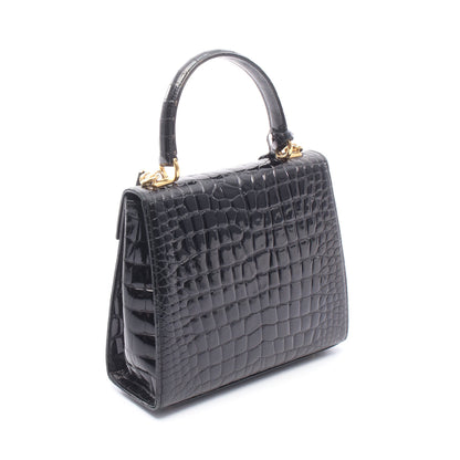 レディロック 2WAY ハンドバッグ クロコダイル ブラック グッチ バッグ GUCCI