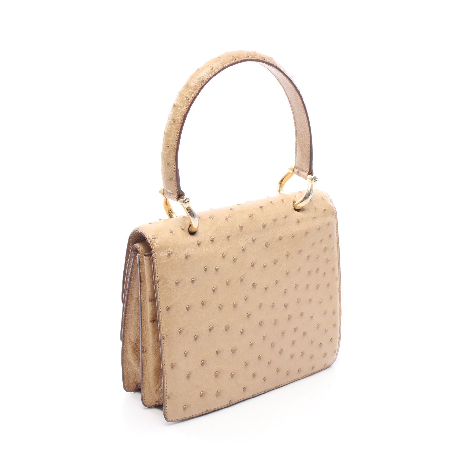 ハンドバッグ オーストリッチ ベージュ セリーヌ バッグ CELINE
