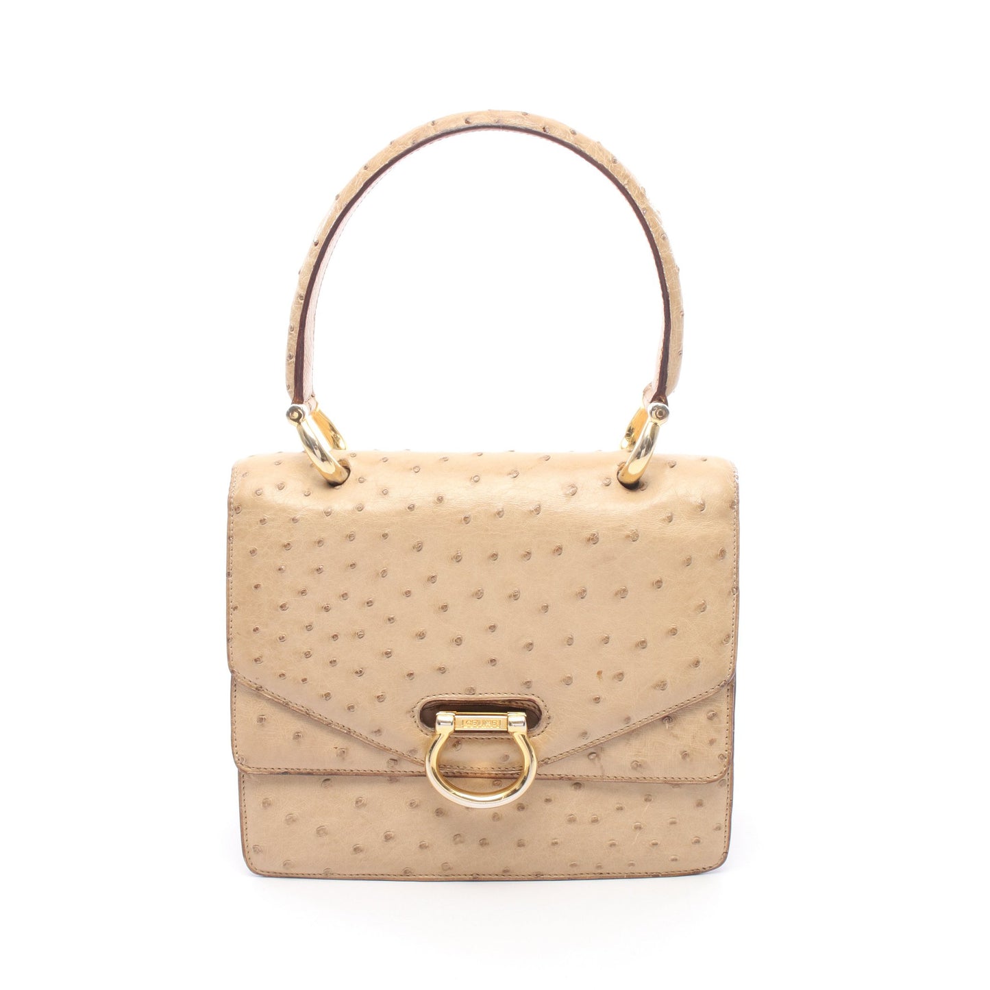 ハンドバッグ オーストリッチ ベージュ セリーヌ バッグ CELINE