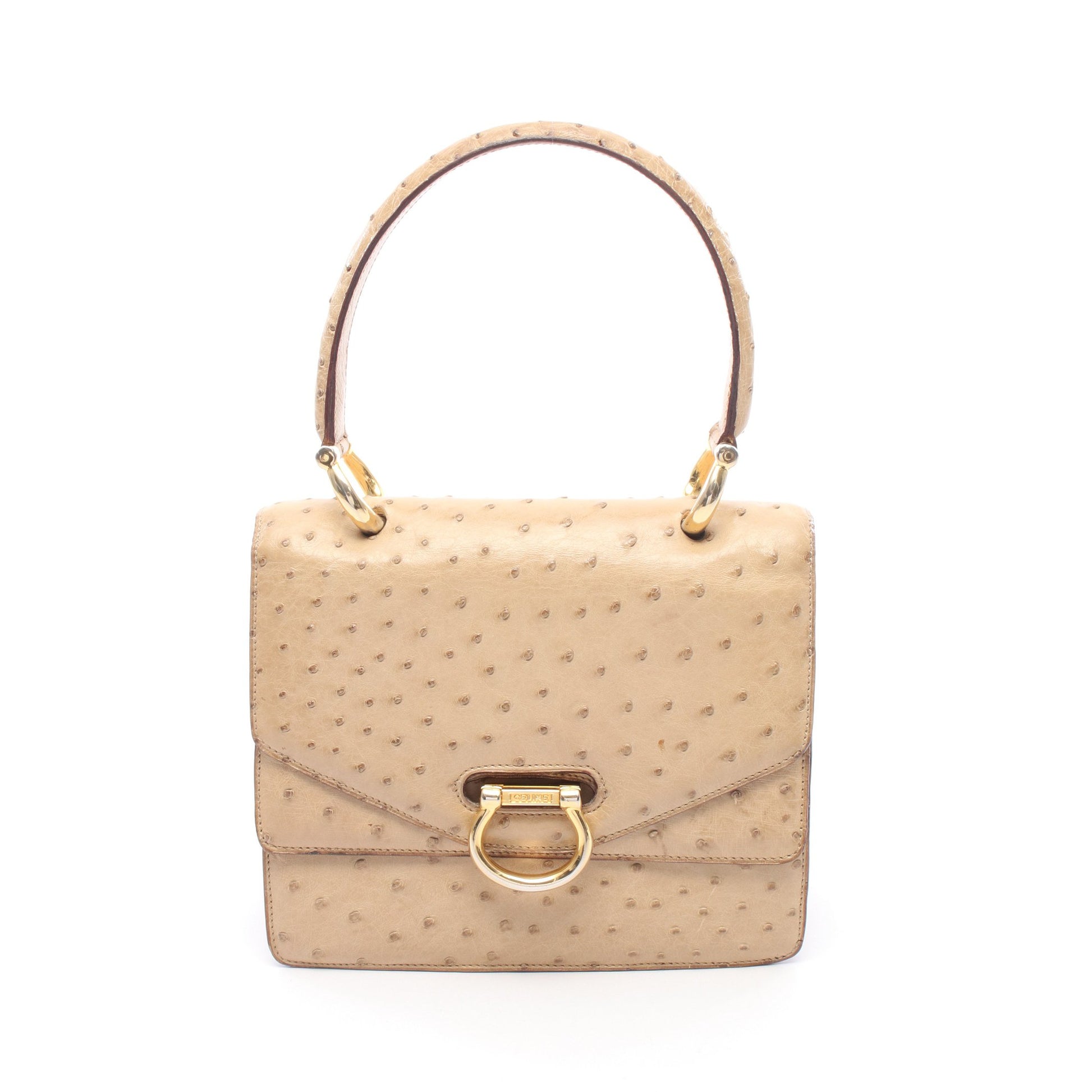 ハンドバッグ オーストリッチ ベージュ セリーヌ バッグ CELINE