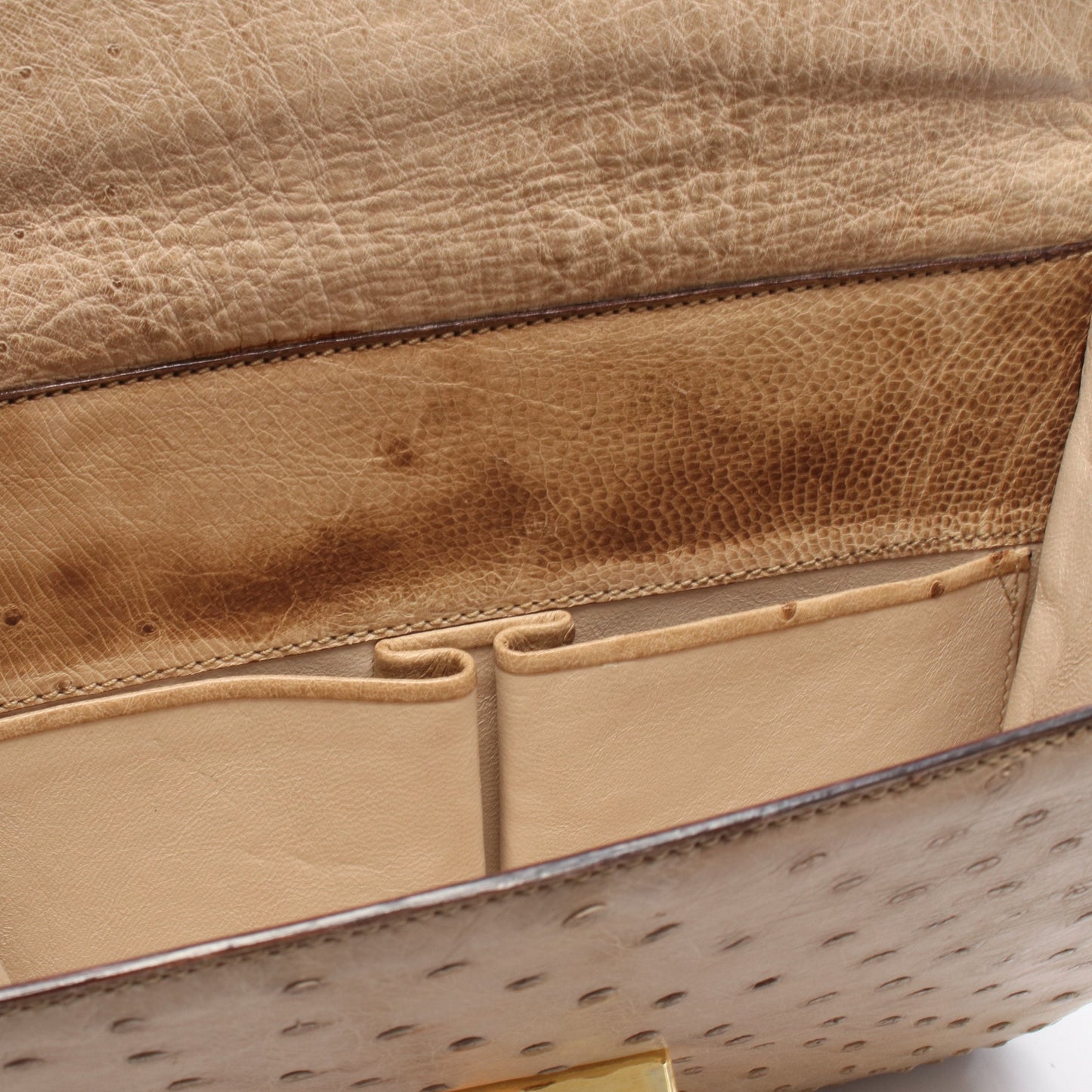ハンドバッグ オーストリッチ ベージュ セリーヌ バッグ CELINE