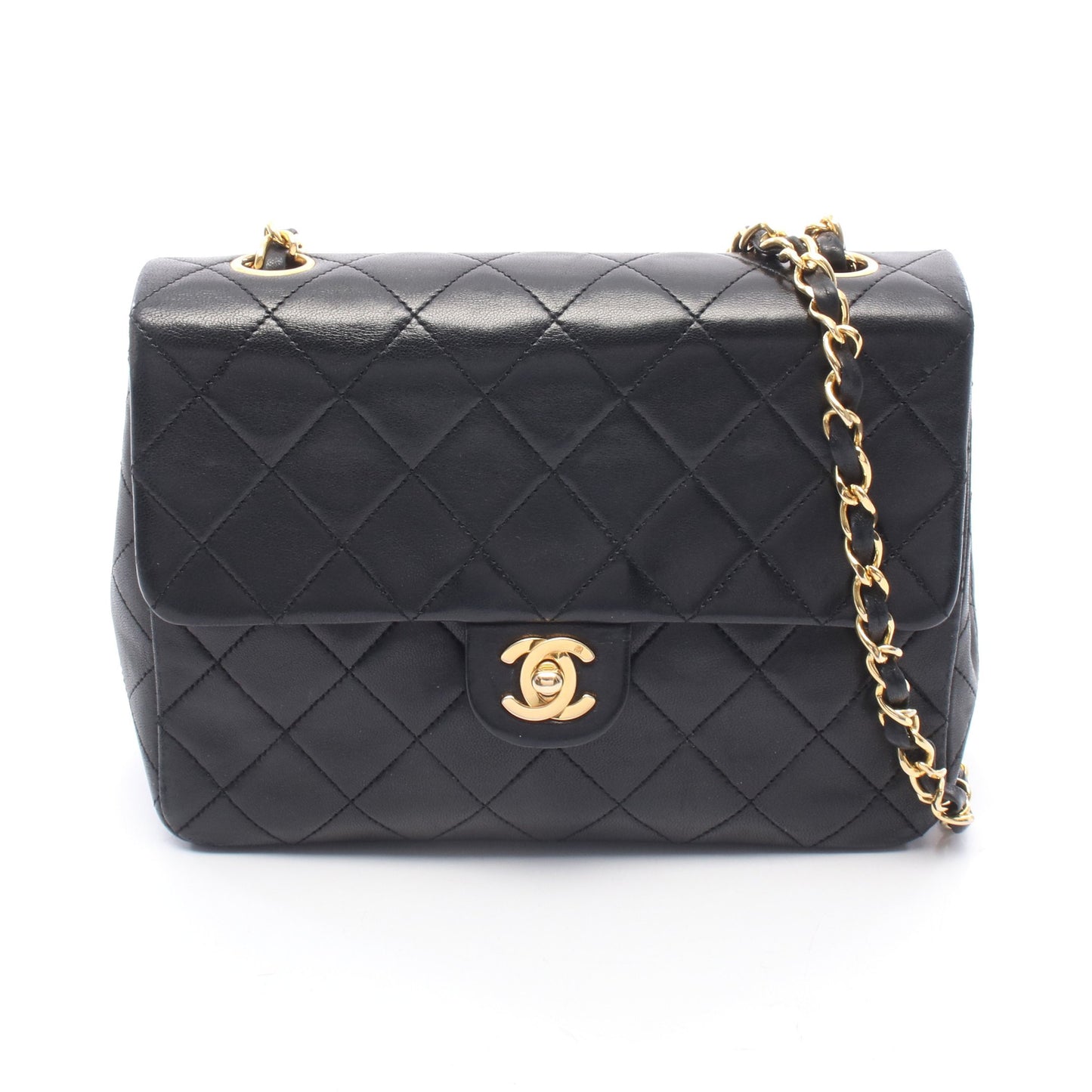 ミニマトラッセ20 チェーンショルダーバッグ ラムスキン ブラック ゴールド金具 シャネル バッグ CHANEL