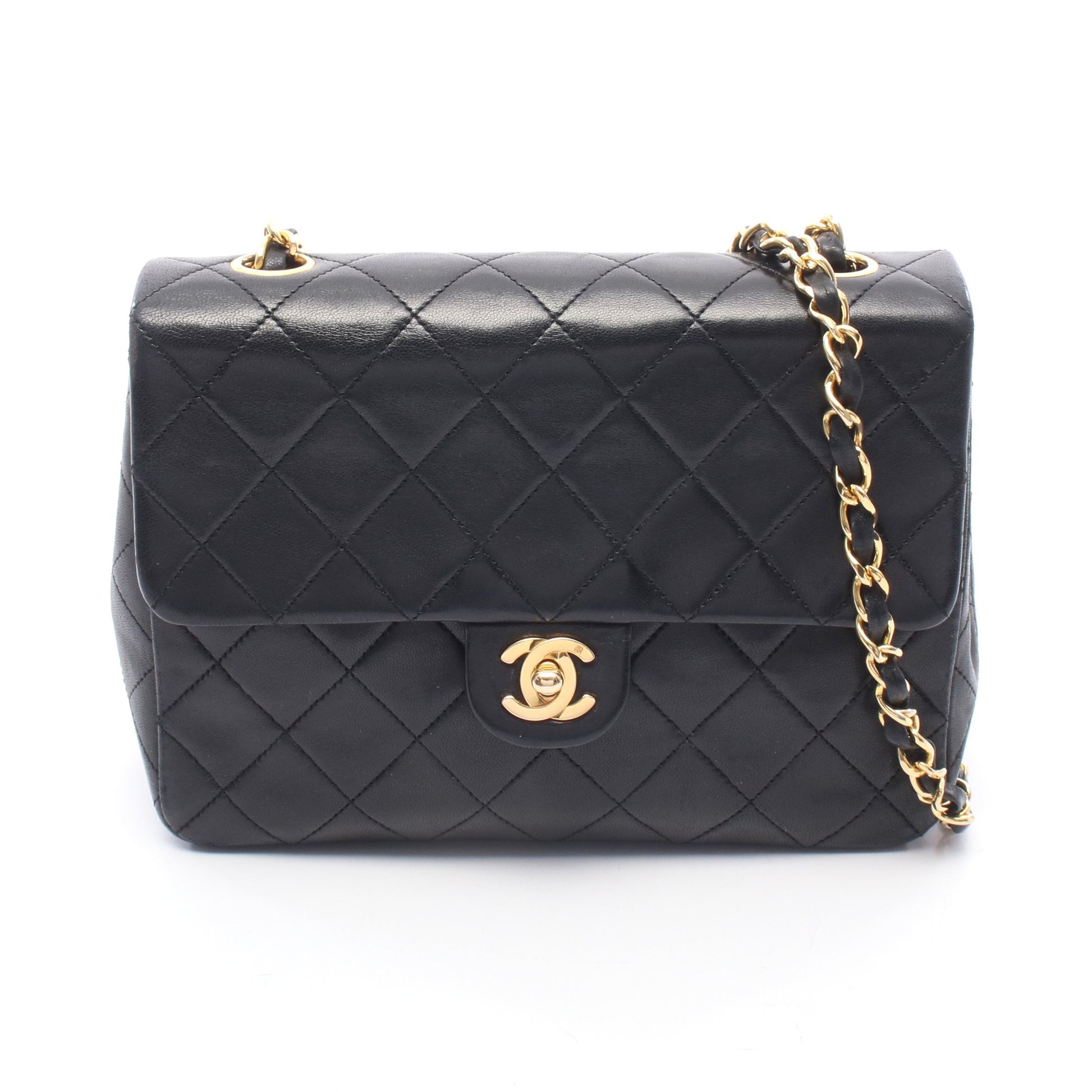 ミニマトラッセ20 チェーンショルダーバッグ ラムスキン ブラック ゴールド金具 シャネル バッグ CHANEL