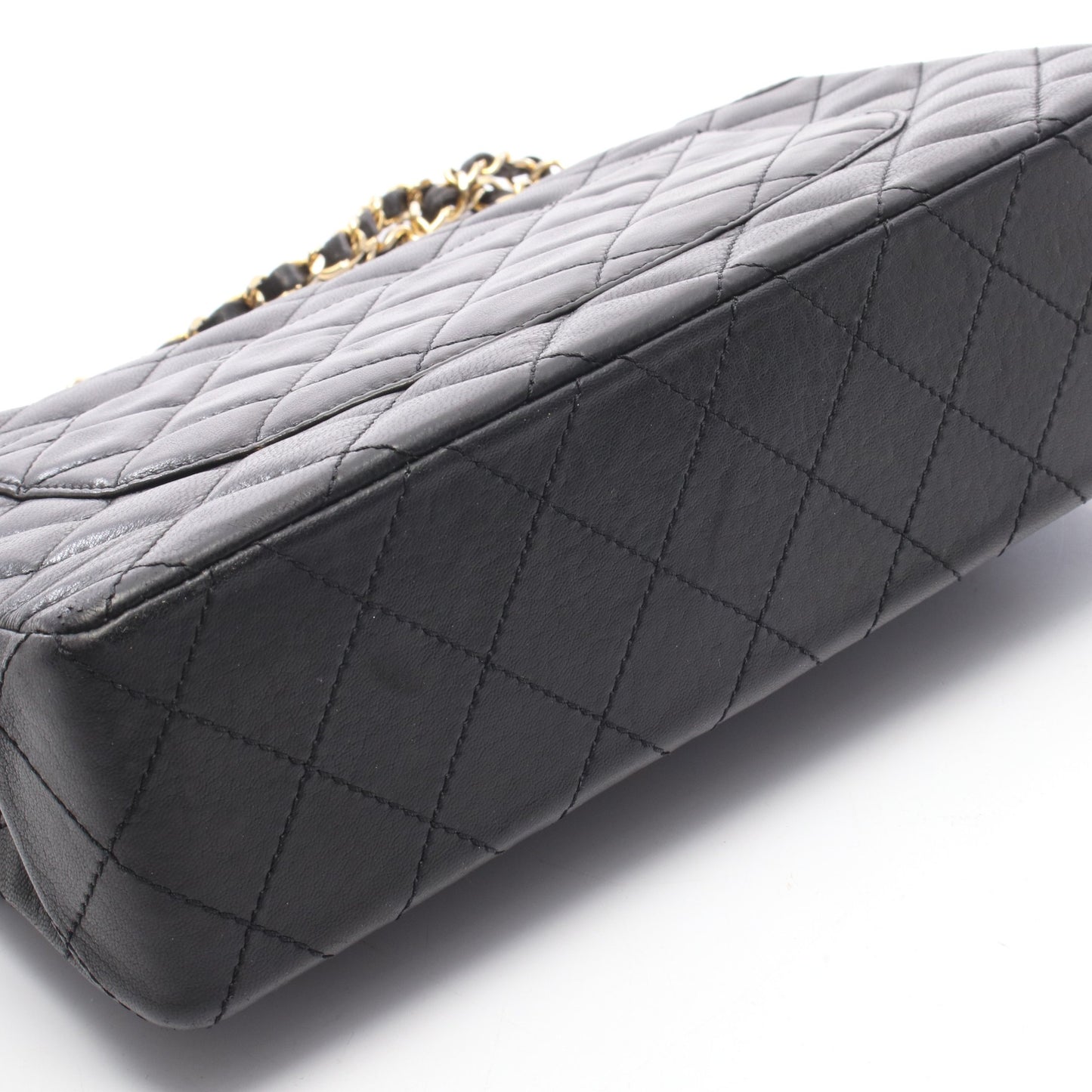 マトラッセ パリ限定 Wフラップ Wチェーンショルダーバッグ ラムスキン ブラック コンビ金具 シャネル バッグ CHANEL