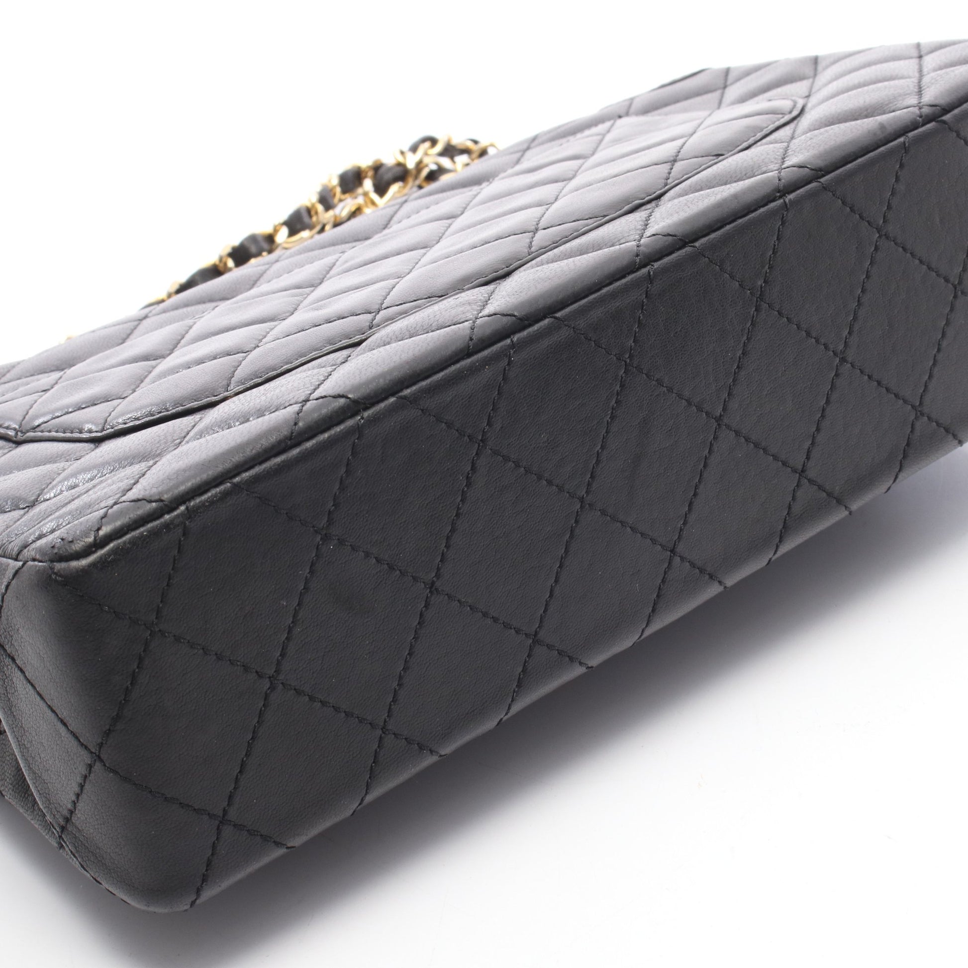 マトラッセ パリ限定 Wフラップ Wチェーンショルダーバッグ ラムスキン ブラック コンビ金具 シャネル バッグ CHANEL