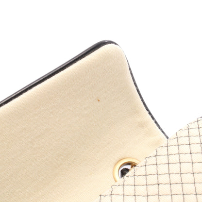 イーストウエスト マイクロキルティング チェーンショルダーバッグ コットンジャージ エナメルレザー レザー アイボリー ブラック ゴールド金具 シャネル バッグ CHANEL