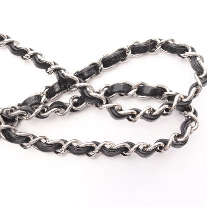 マトラッセ Wフラップ Wチェーンショルダーバッグ キャビアスキン ブラック シルバー金具 シャネル バッグ CHANEL