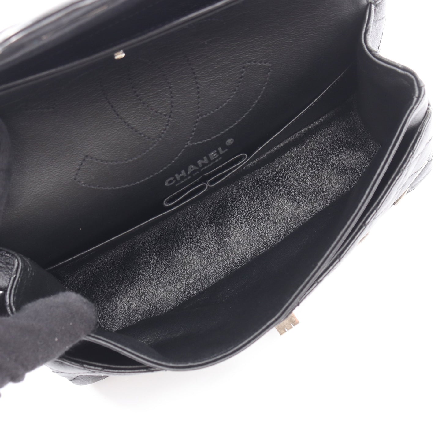 2.55 マトラッセ マドモアゼルチェーン Wフラップ Wチェーンショルダーバッグ レザー ブラック シャネル バッグ CHANEL
