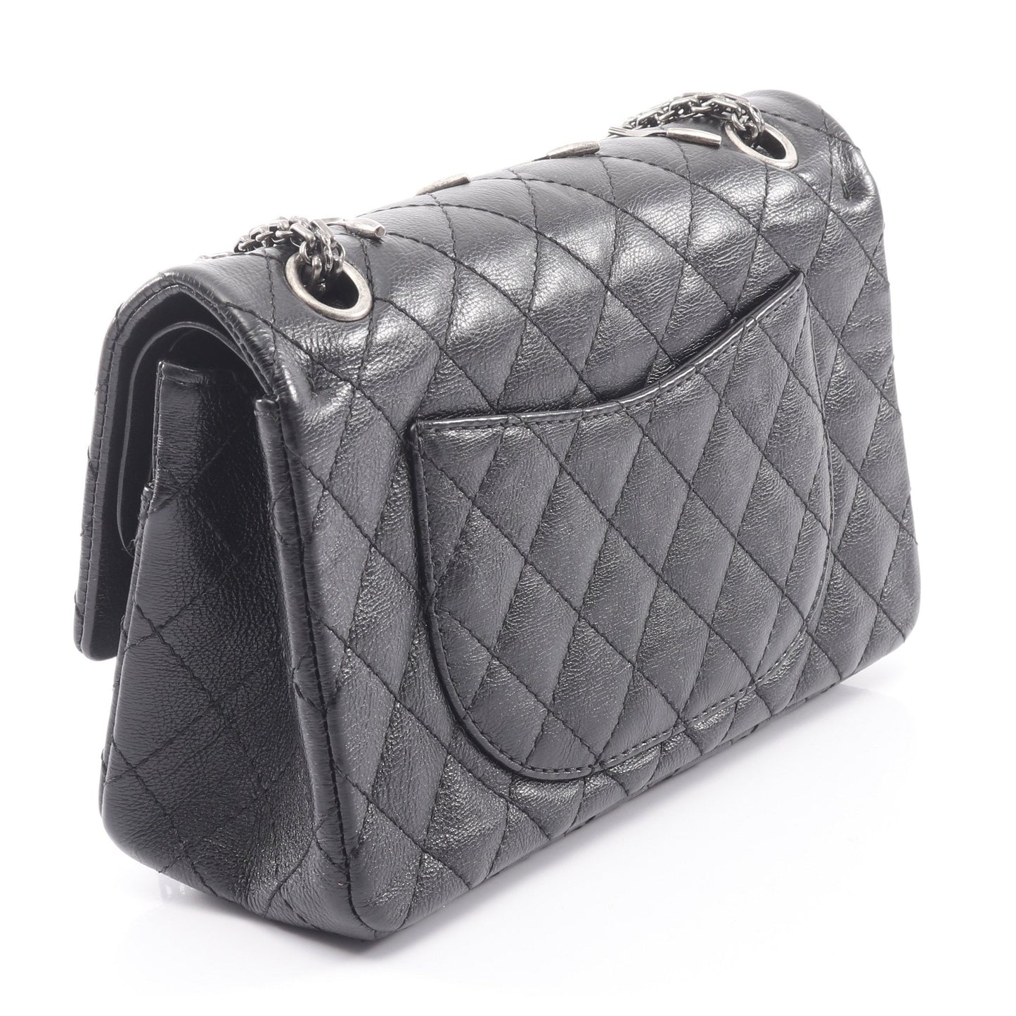 2.55 マトラッセ マドモアゼルチェーン Wフラップ Wチェーンショルダーバッグ レザー ブラック シャネル バッグ CHANEL
